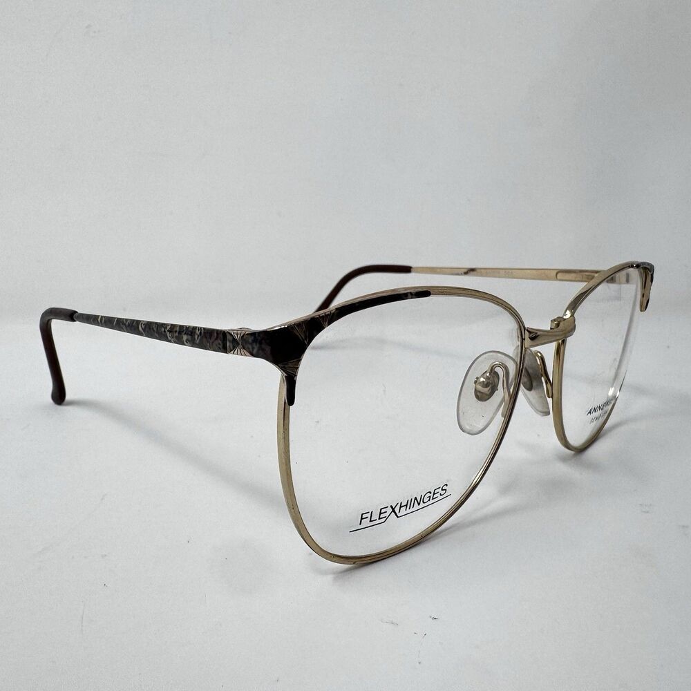 Vintage Anne Klein AK23 022 Gold Brown Eyeglass Frames 56-16-135 Made Japan - Picture 3 of 9
